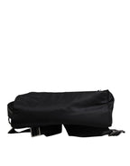 Dolce & Gabbana Black Logo Tape Polyamide School Travel Backpack Bag