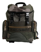 Dolce &amp; Gabbana Military Green Patchwork Travel Backpack Bag