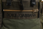 Dolce &amp; Gabbana Military Green Patchwork Travel Backpack Bag