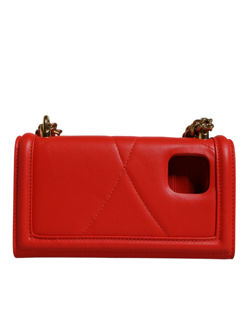 Dolce &amp; Gabbana Red Quilted Devotion Crossbody Chain Phone Cover Bag