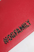 Dolce &amp; Gabbana Red #DGFamily Embellished Leather Clutch Bag