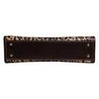 Dolce & Gabbana Brown Leopard Leather Shoulder Strap Tote Bag