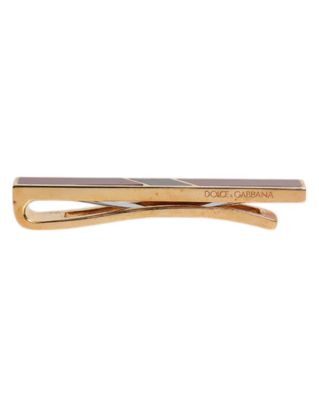 Dolce &amp; Gabbana Multicolor Gold Tone Brass Tie Clip Bar