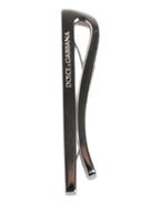 Dolce & Gabbana Silver Tone Brass Logo Branded Tie Clip Bar