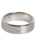 Dolce &amp; Gabbana Silver Tone Brass Clear Crystal DG Logo Ring