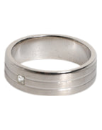 Dolce &amp; Gabbana Silver Tone Brass Clear Crystal DG Logo Ring