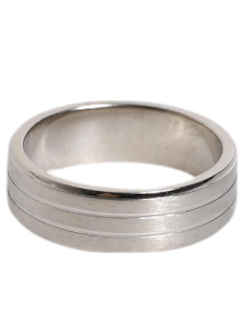 Dolce &amp; Gabbana Silver Tone Brass Clear Crystal DG Logo Ring