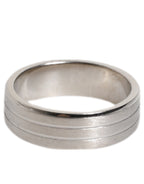 Dolce &amp; Gabbana Silver Tone Brass Clear Crystal DG Logo Ring