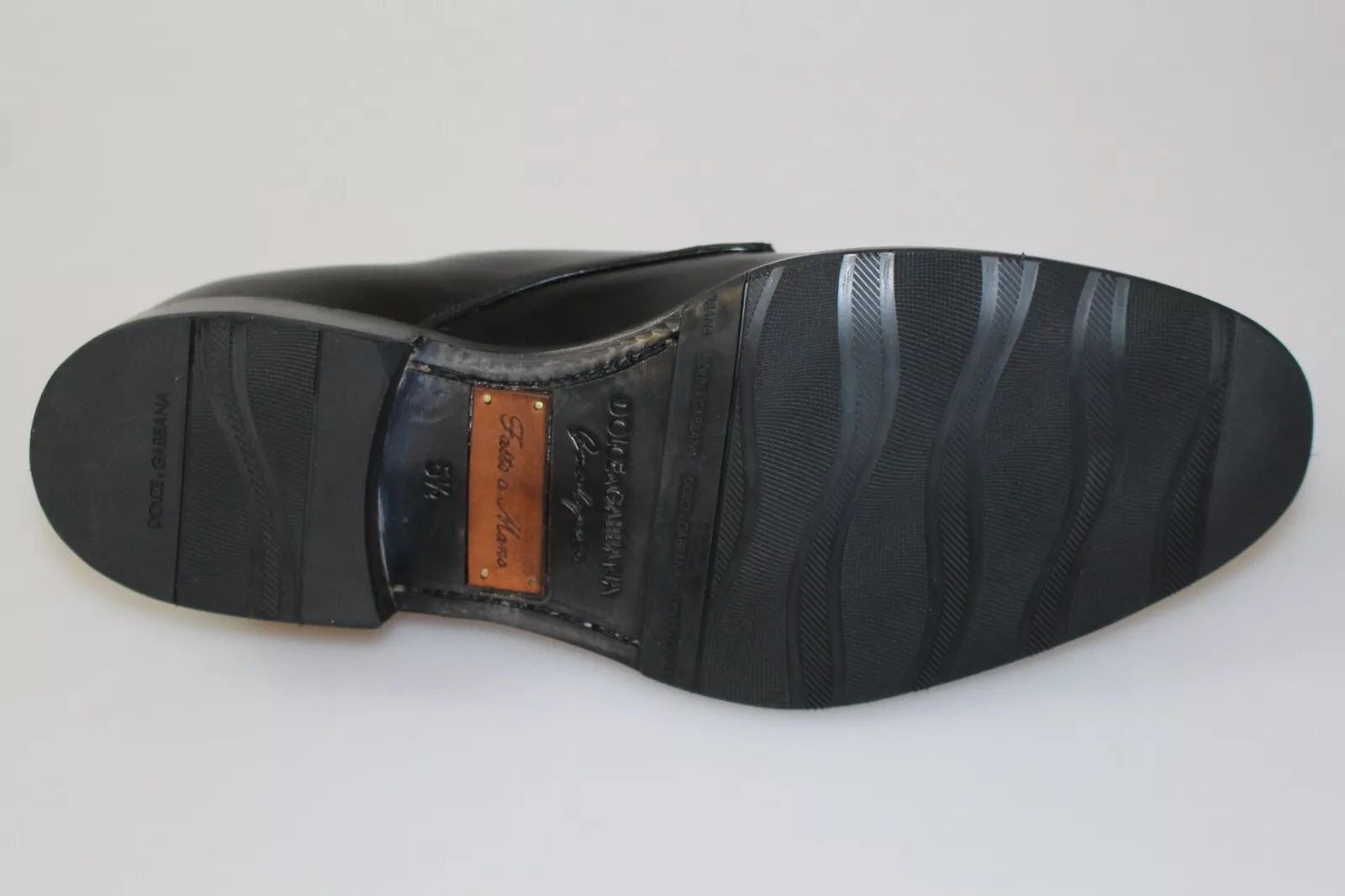 Dolce &amp; Gabbana Black Leather SARTORIA Hand Made Shoes