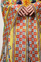 Dolce & Gabbana Multicolour Carretto Print Kaftan Twill Dress