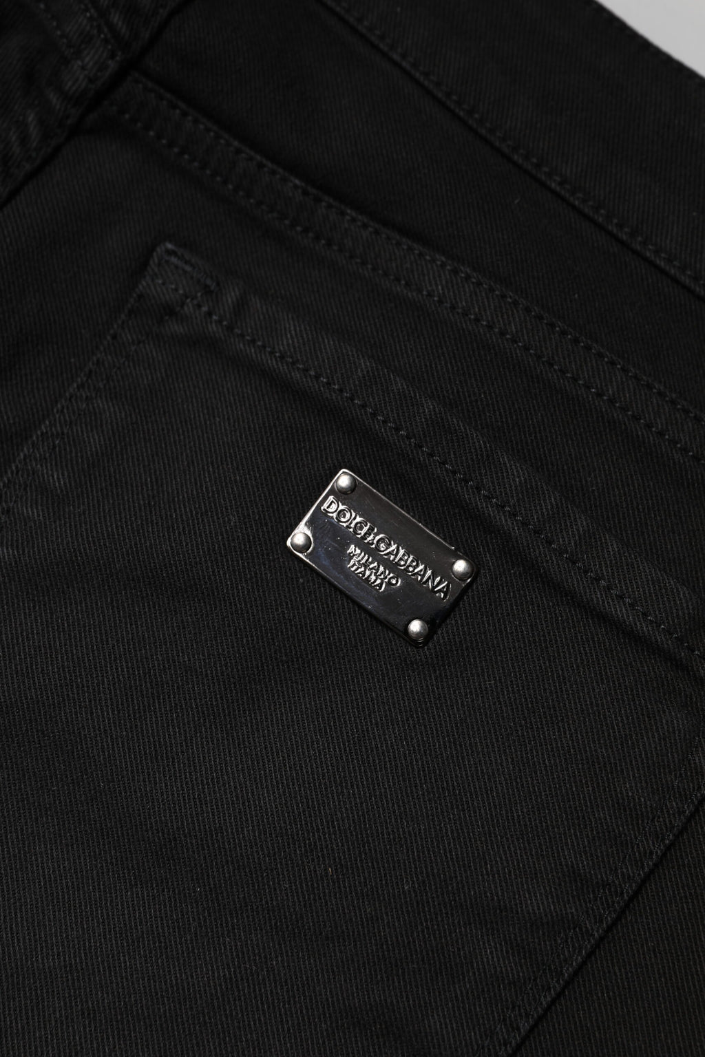 Dolce &amp; Gabbana Black Cotton Mid Waisted Skinny Denim Jeans