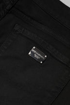 Dolce &amp; Gabbana Black Cotton Mid Waisted Skinny Denim Jeans