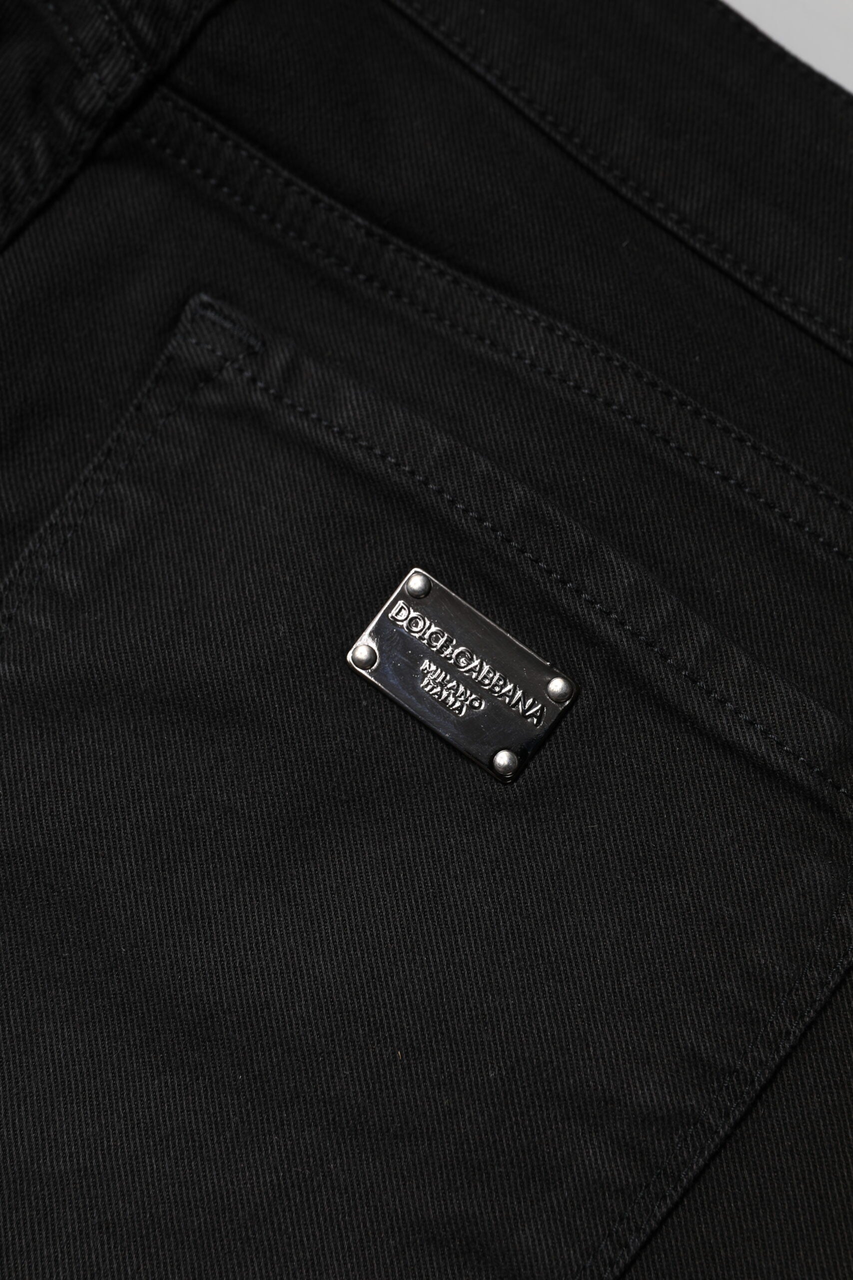 Dolce &amp; Gabbana Black Cotton Mid Waisted Skinny Denim Jeans