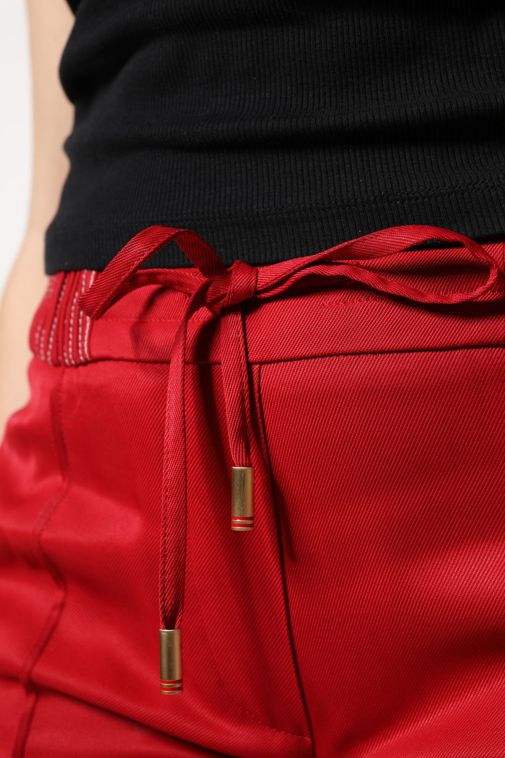 Dolce &amp; Gabbana Red Viscose Straight Fit Pants