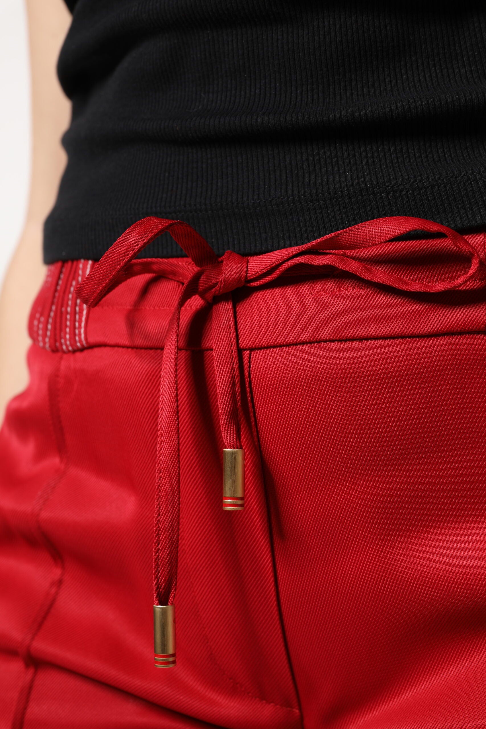 Dolce &amp; Gabbana Red Viscose Straight Fit Pants