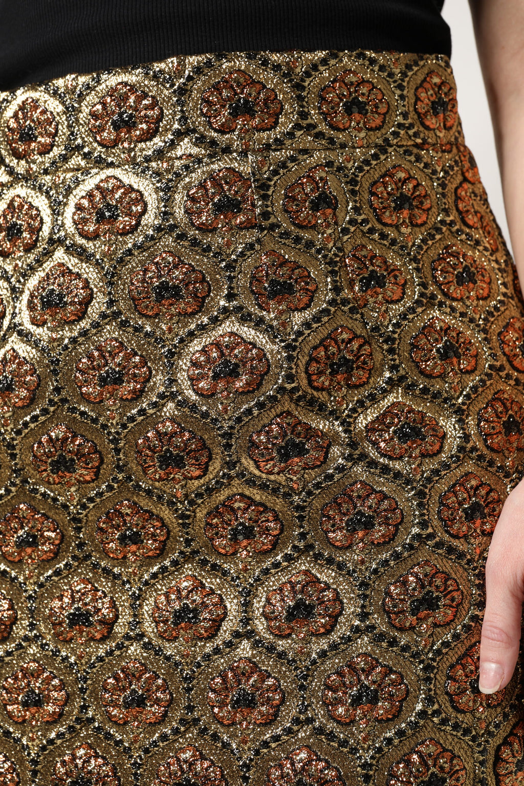 Dolce &amp; Gabbana Brown Polyester Brocade A-line Mini Skirt
