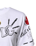Dolce &amp; Gabbana White Short-Sleeved Printed Jersey T-shirt