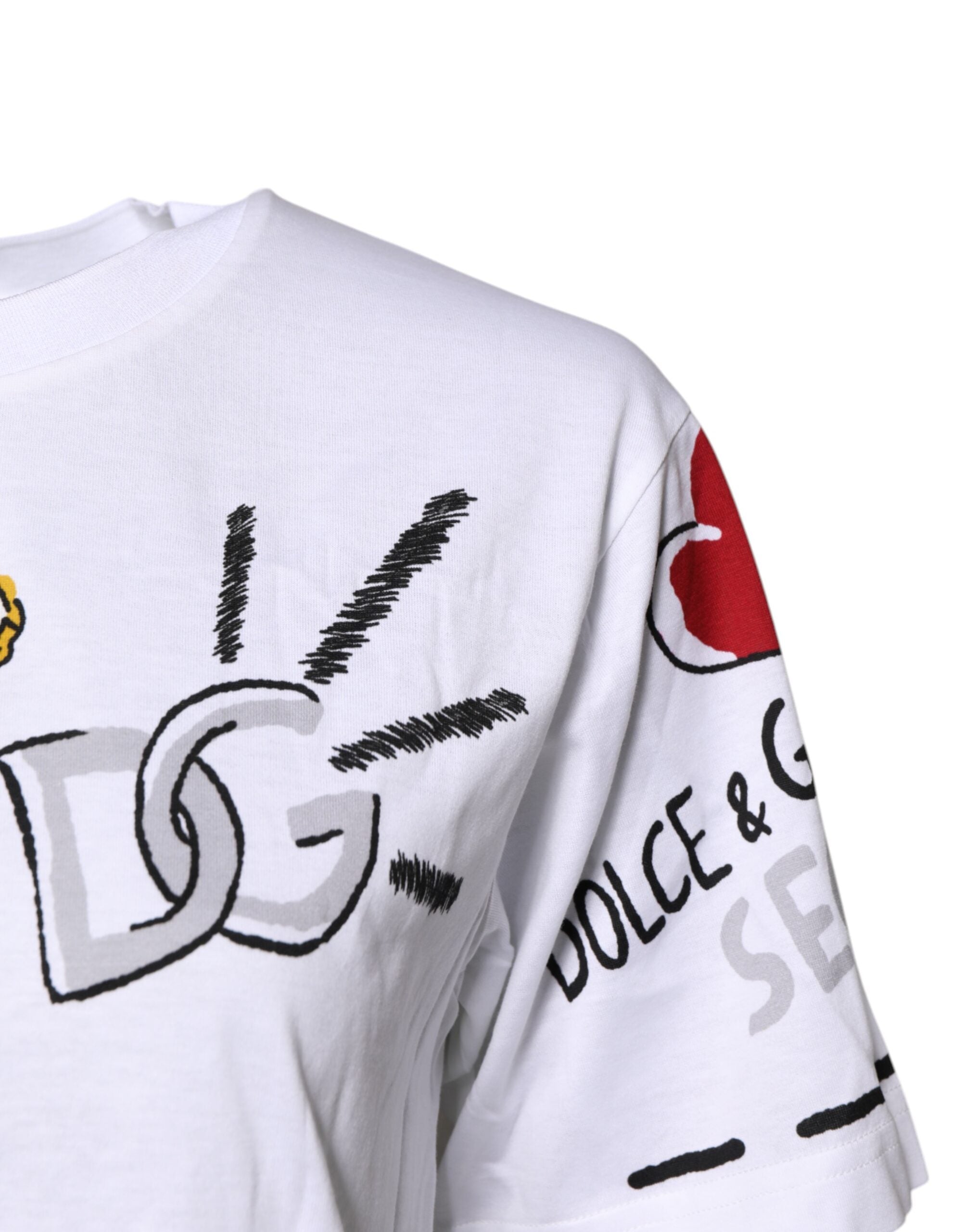 Dolce &amp; Gabbana White Short-Sleeved Printed Jersey T-shirt
