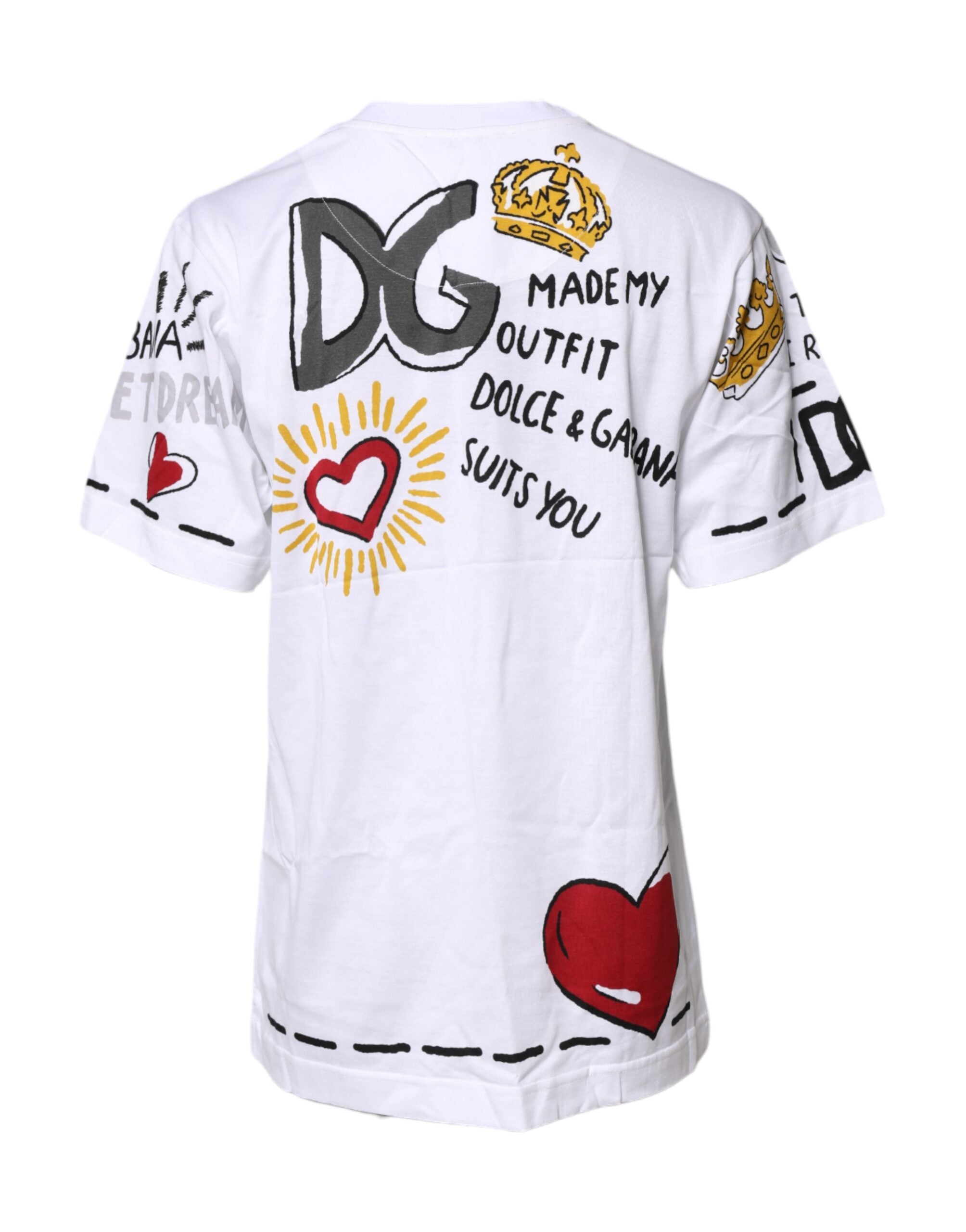 Dolce &amp; Gabbana White Short-Sleeved Printed Jersey T-shirt
