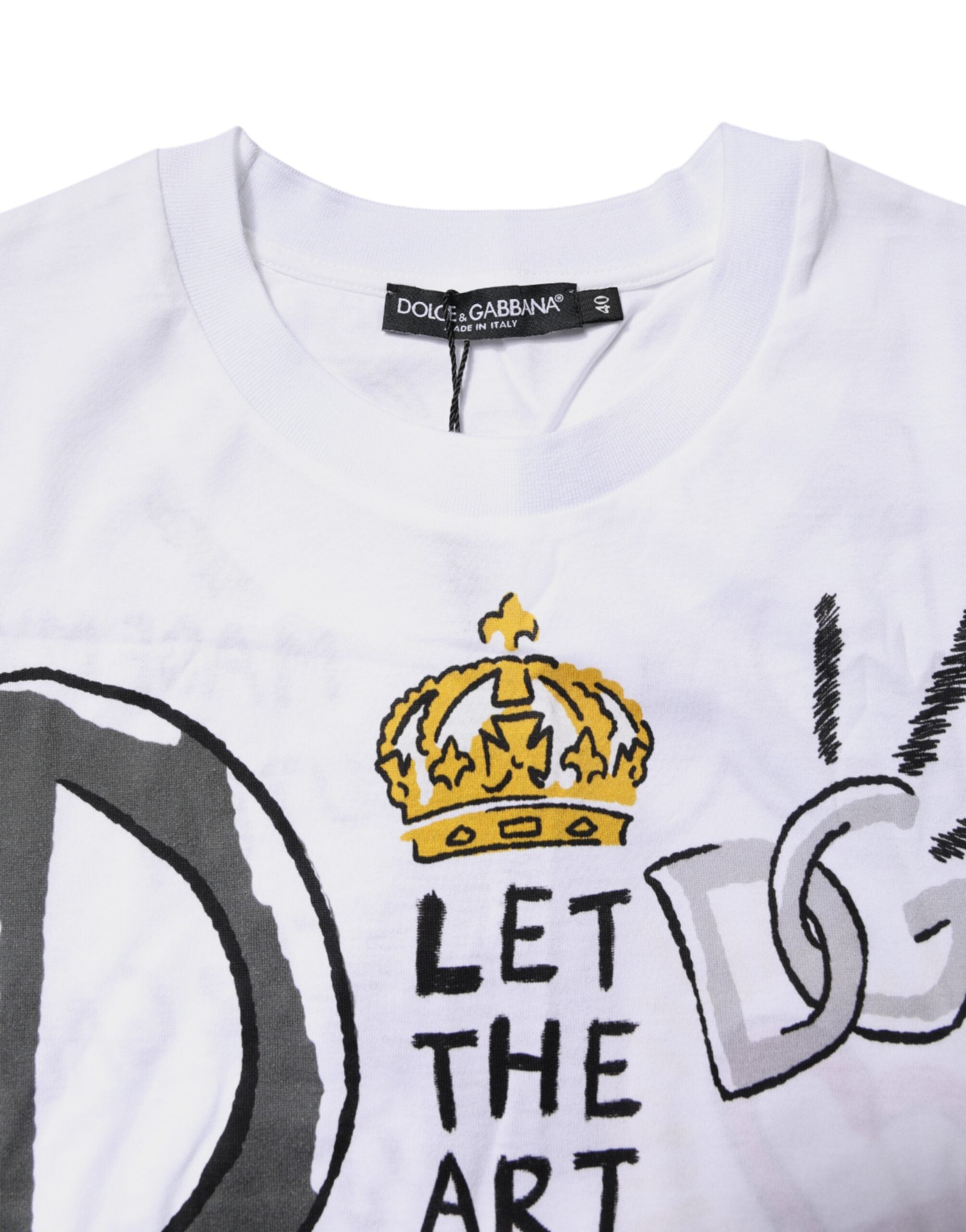 Dolce &amp; Gabbana White Short-Sleeved Printed Jersey T-shirt