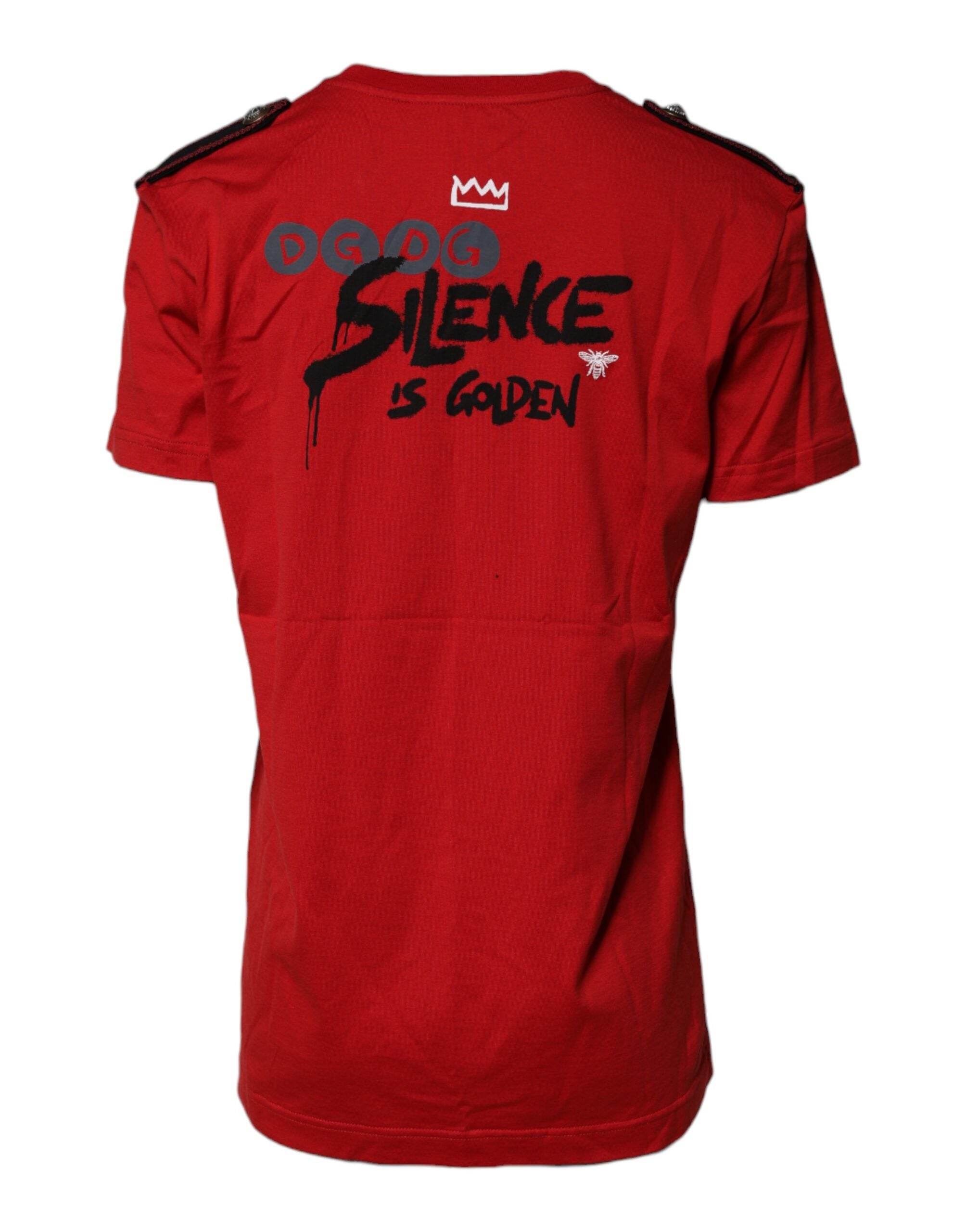 Dolce &amp; Gabbana Red Cotton Round Neck Short Sleeves T-shirt