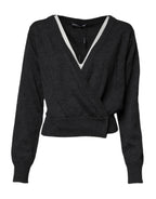 Dolce &amp; Gabbana Gray Cashmere Deep V-neck Pullover Sweater