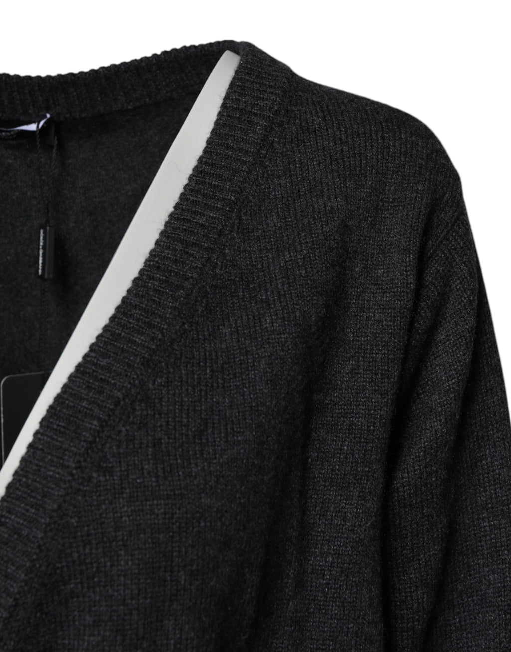 Dolce &amp; Gabbana Gray Cashmere Deep V-neck Pullover Sweater