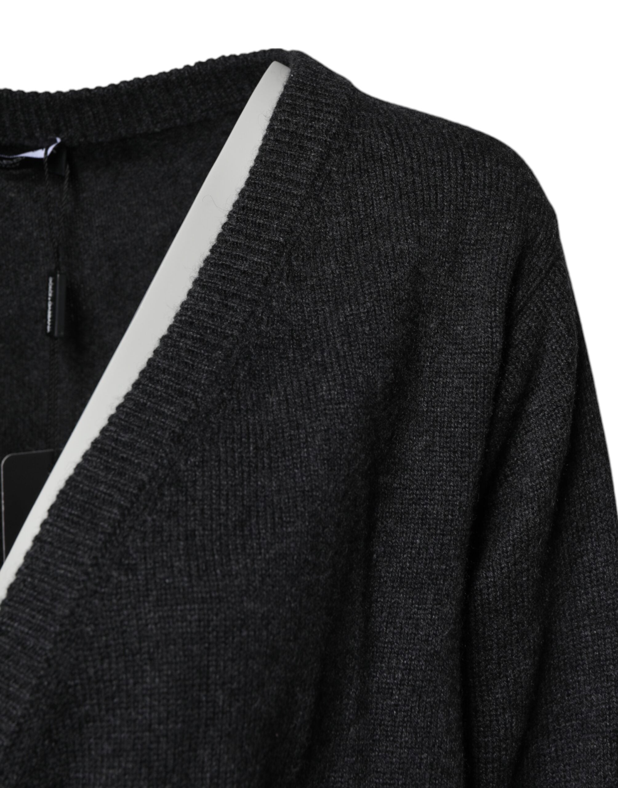Dolce &amp; Gabbana Gray Cashmere Deep V-neck Pullover Sweater