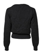 Dolce &amp; Gabbana Gray Cashmere Deep V-neck Pullover Sweater