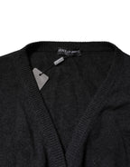 Dolce &amp; Gabbana Gray Cashmere Deep V-neck Pullover Sweater