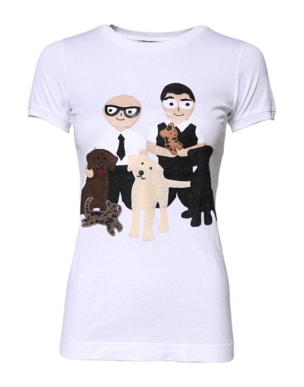 Dolce &amp; Gabbana White Cotton #DGFAMILY Embroidery T-shirt