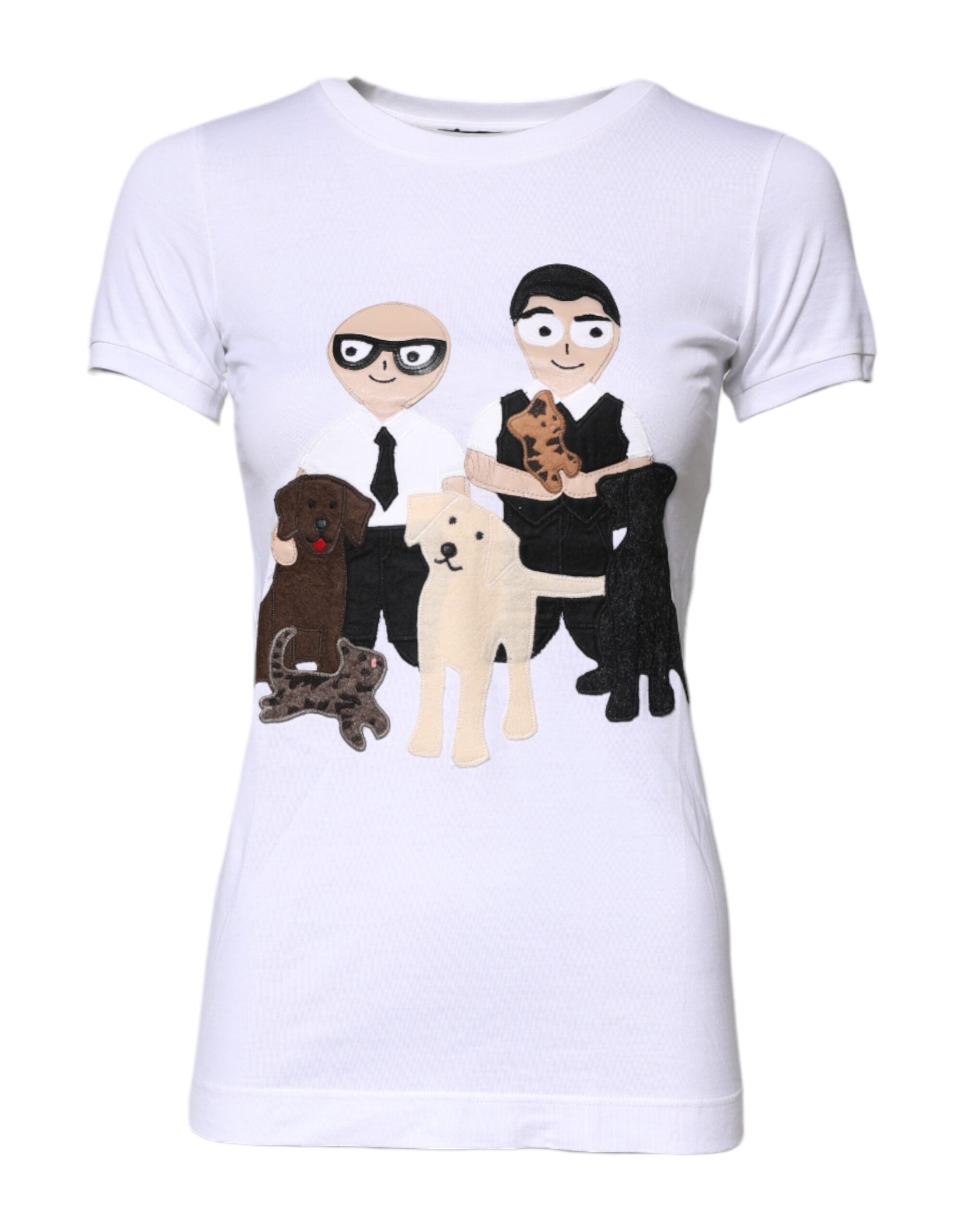 Dolce &amp; Gabbana White Cotton #DGFAMILY Embroidery T-shirt