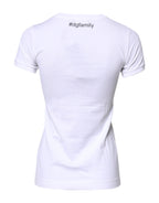 Dolce &amp; Gabbana White Cotton #DGFAMILY Embroidery T-shirt
