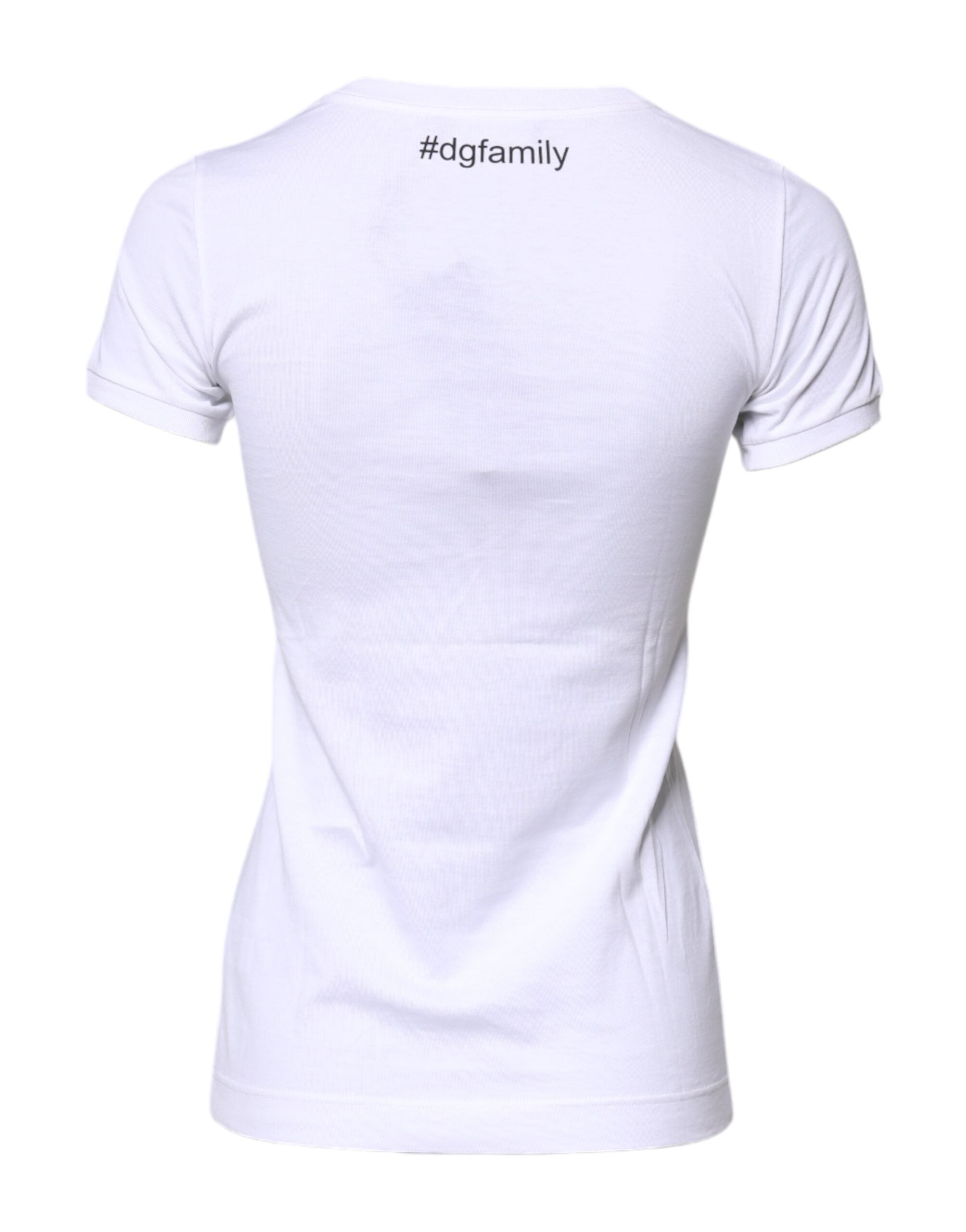 Dolce &amp; Gabbana White Cotton #DGFAMILY Embroidery T-shirt