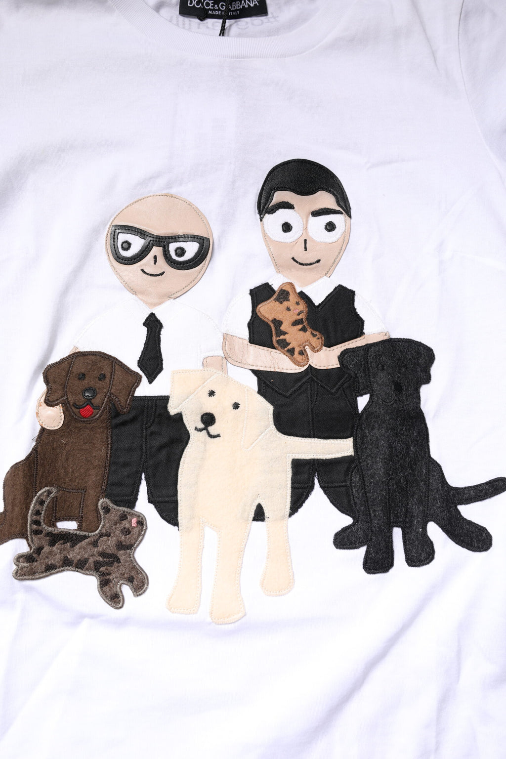 Dolce &amp; Gabbana White Cotton #DGFAMILY Embroidery T-shirt