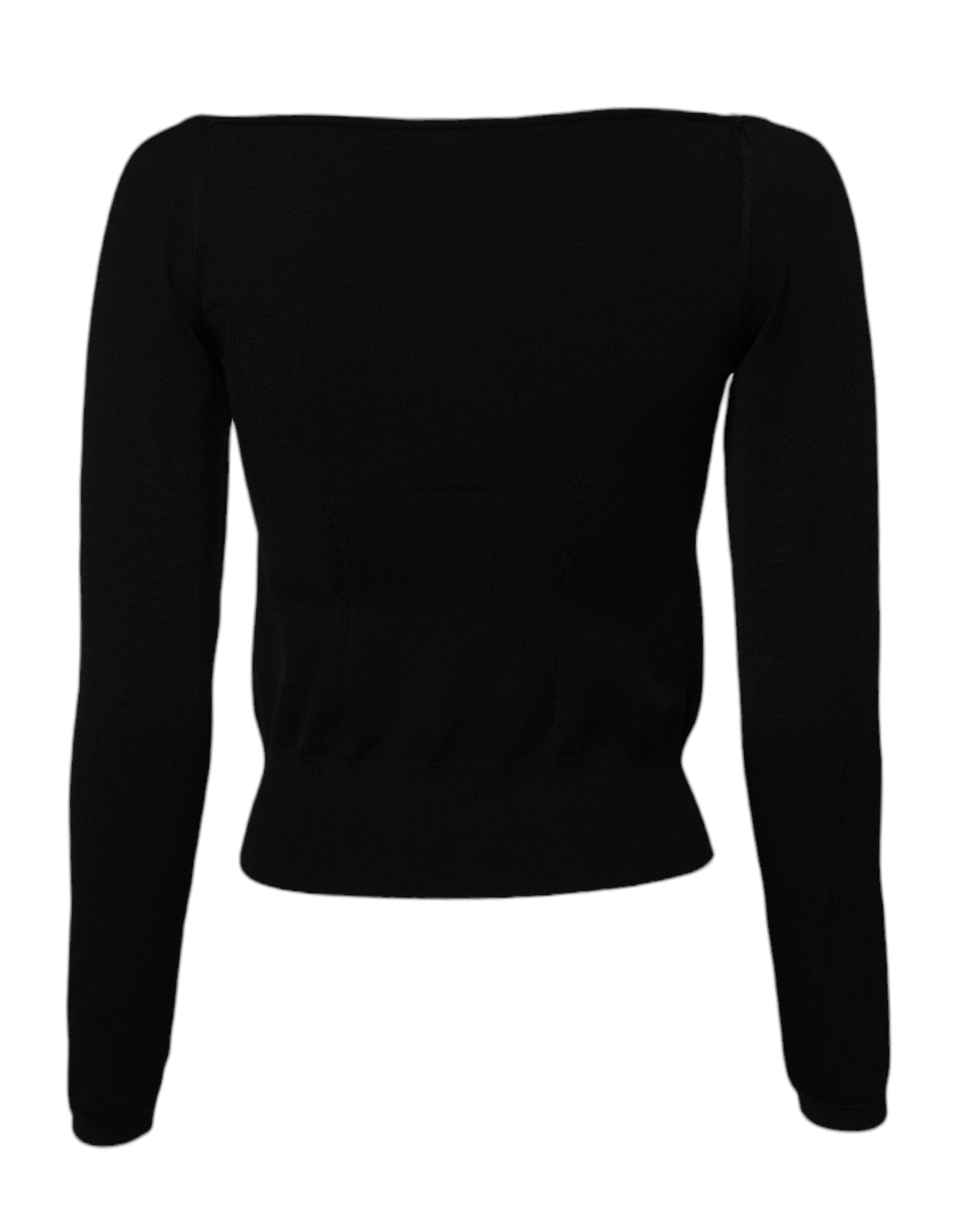Dolce &amp; Gabbana Black Square Neckline Long Sleeves Sweater