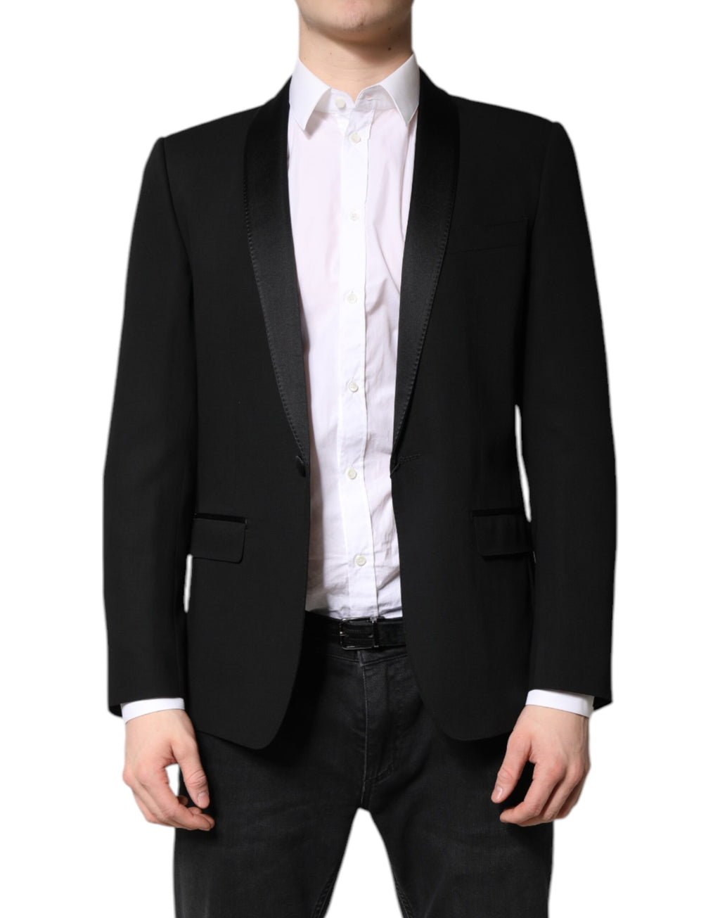Dolce &amp; Gabbana Black Single Breasted Men Coat MARTINI Blazer