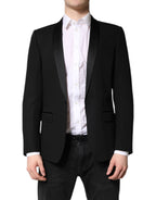 Dolce &amp; Gabbana Black Single Breasted Men Coat MARTINI Blazer