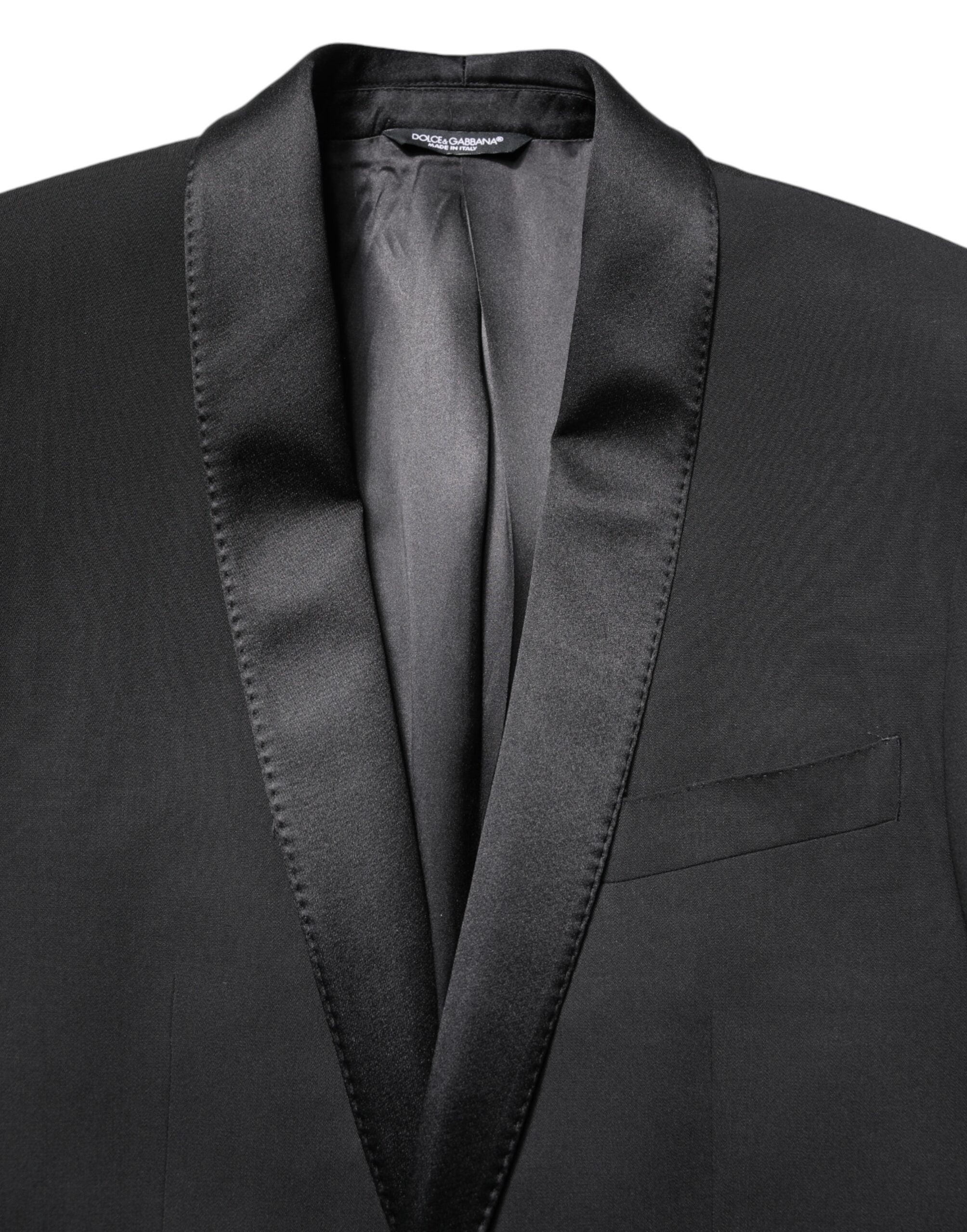 Dolce &amp; Gabbana Black Single Breasted Men Coat MARTINI Blazer
