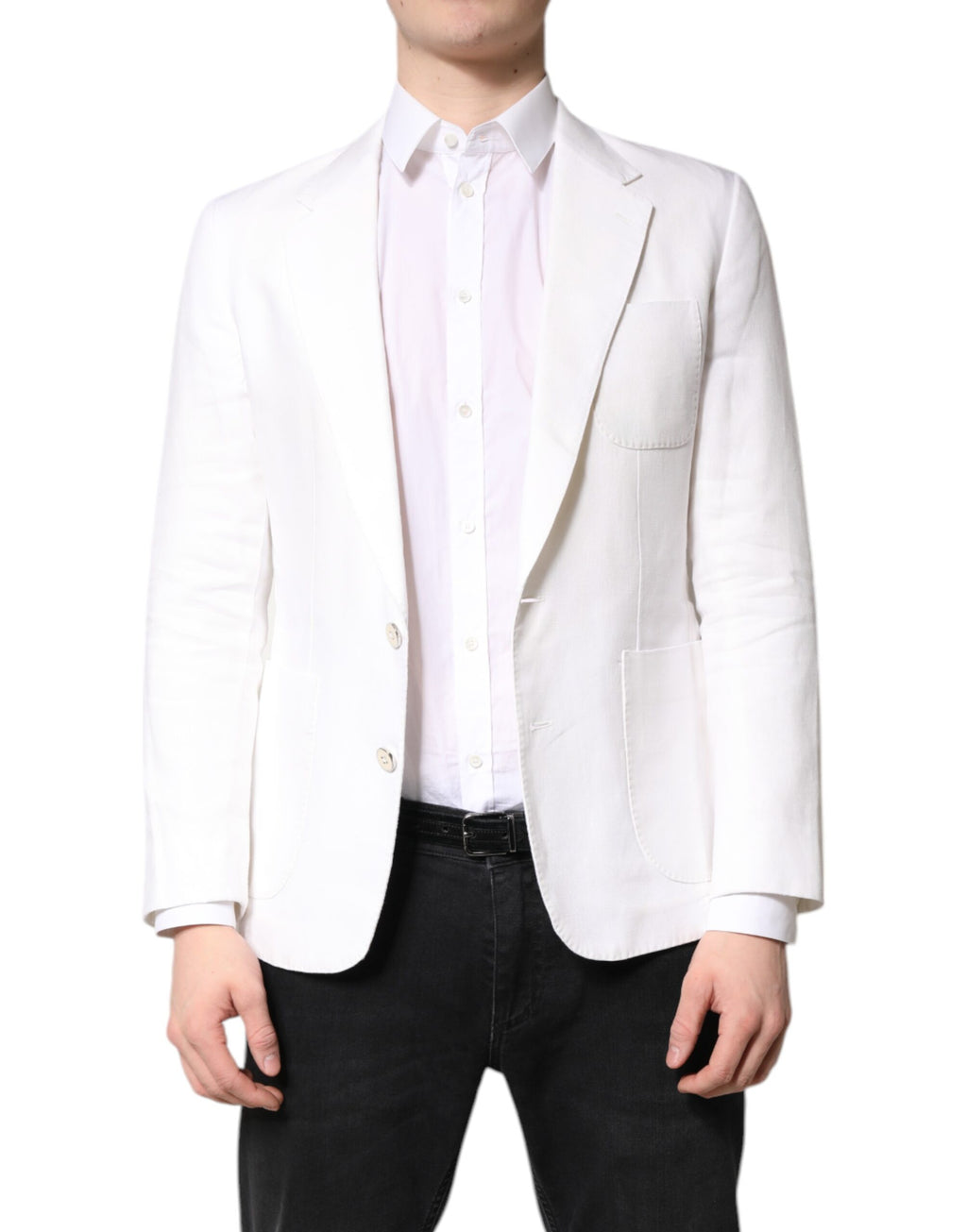 Dolce &amp; Gabbana White Single Breasted Men Coat Blazer Suit