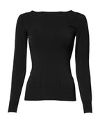 Dolce &amp; Gabbana Black Viscose Long Sleeves Pullover Top