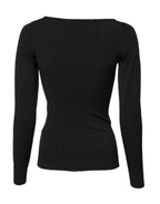 Dolce &amp; Gabbana Black Viscose Long Sleeves Pullover Top