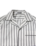 Dolce &amp; Gabbana White Black Stripes Cotton Men Pajama Set Sleepwear