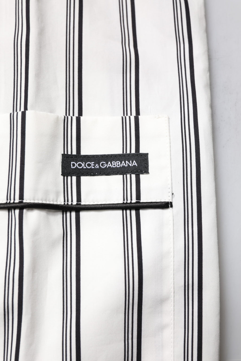 Dolce &amp; Gabbana White Black Stripes Cotton Men Pajama Set Sleepwear