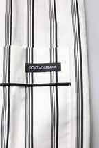 Dolce &amp; Gabbana White Black Stripes Cotton Men Pajama Set Sleepwear
