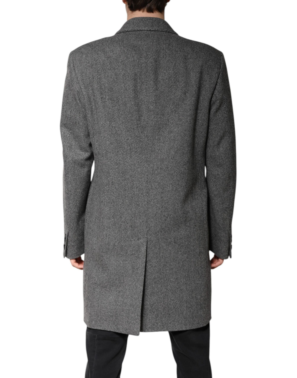 Dolce &amp; Gabbana Gray Wool Single Breasted Trench Coat Jacket