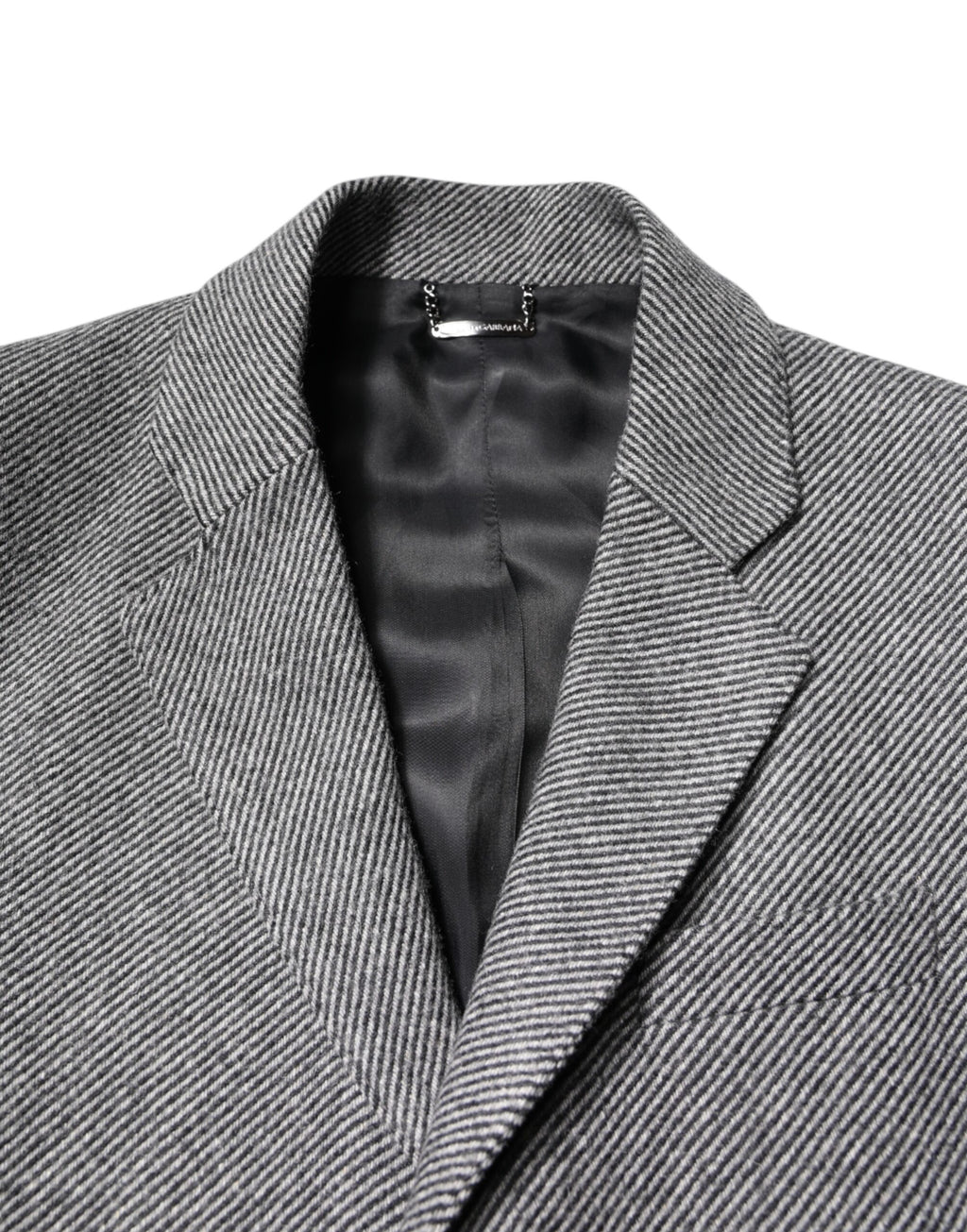 Dolce &amp; Gabbana Gray Wool Single Breasted Trench Coat Jacket