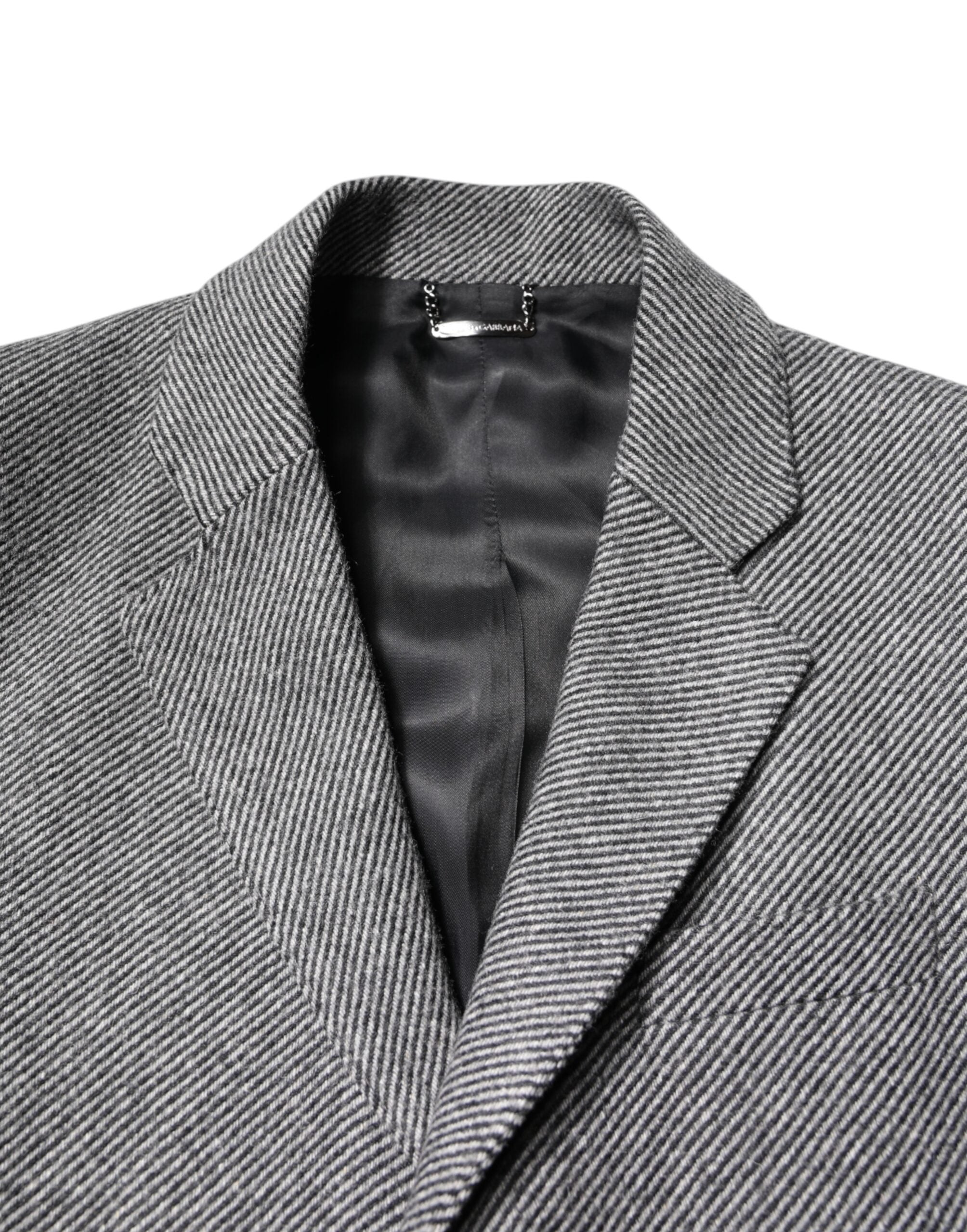 Dolce &amp; Gabbana Gray Wool Single Breasted Trench Coat Jacket