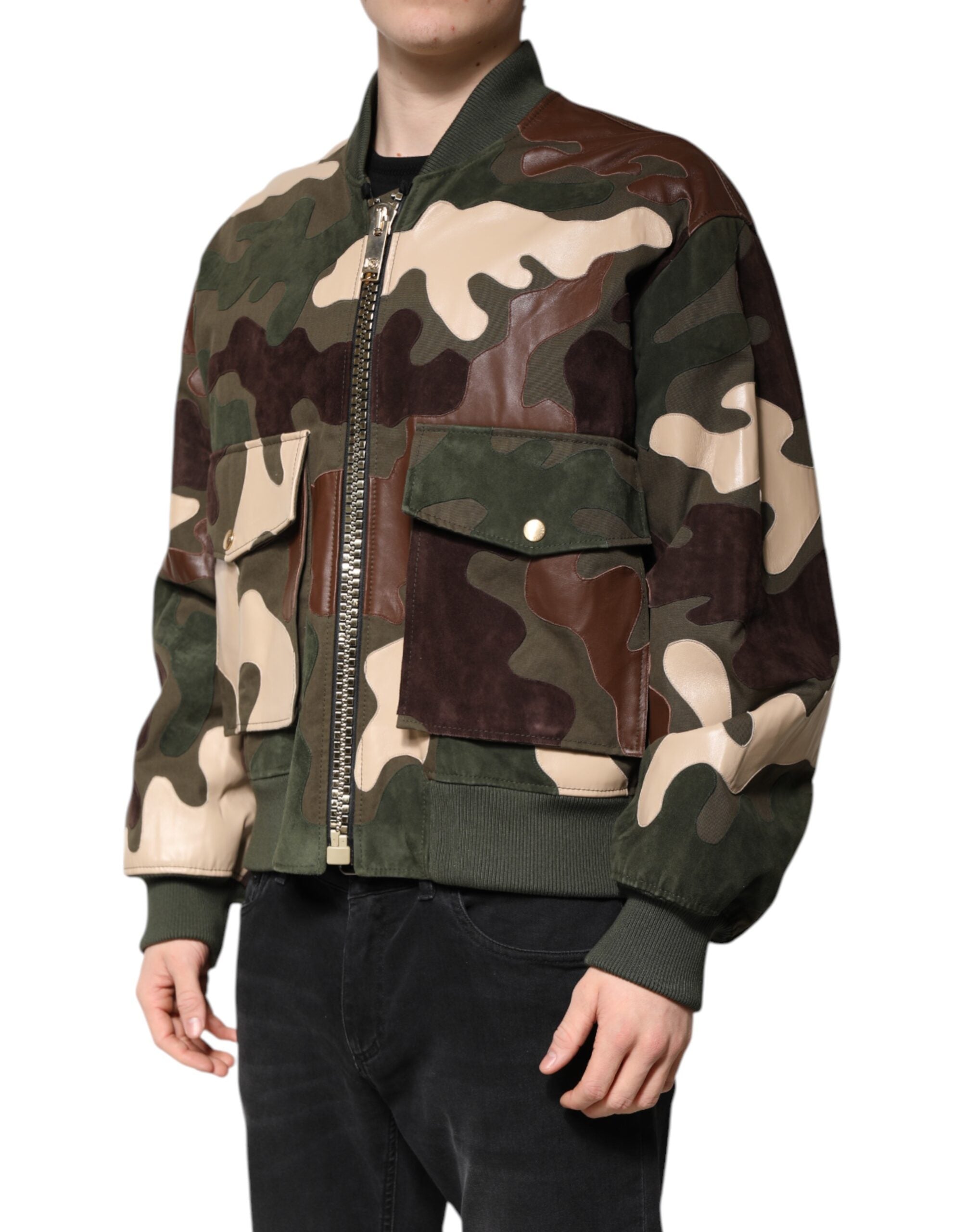 Dolce &amp; Gabbana Multicolor Cotton Bomber Full Zip Jacket