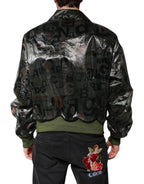 Dolce &amp; Gabbana Green DG Logo Print Bomber Full Zip Jacket